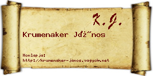 Krumenaker János névjegykártya
